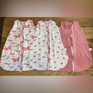 Yoofoss Baby Sleep Sack Bundle 6-12 Months Cotton Pink Butterfly Heart 3PK